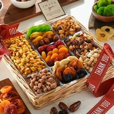 Broadway Basketeers Deluxe Thank You Dried Fruit And Nuts Gift Basket - A Pre...