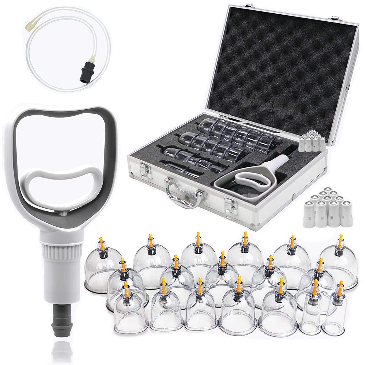 Schröpfgläser mit Vakuumpumpe, Cupping Set,18 Stück Schröpfsets für Gesicht u...