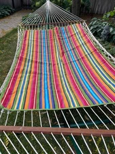 Rope Double Hammock from Frontgate LIGHTLY USED  ncludes reversible hammock pad