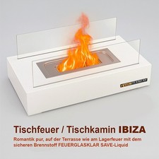 Tischfeuer / Tischkamin für Sicherheitsbrennstoff SAFE LIQUID - Farbe: weiß