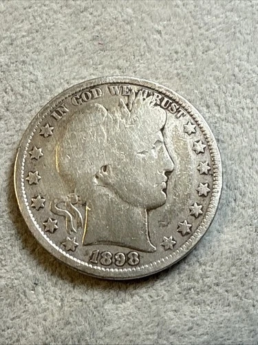 1898-P Barber Half Dollar G Good Condition Cleaned Nice Coin See Pics 7754