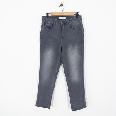 The White Company 155 Straight Leg Jeans Gr. 12 Mittelgrau Baumwolle Stretch