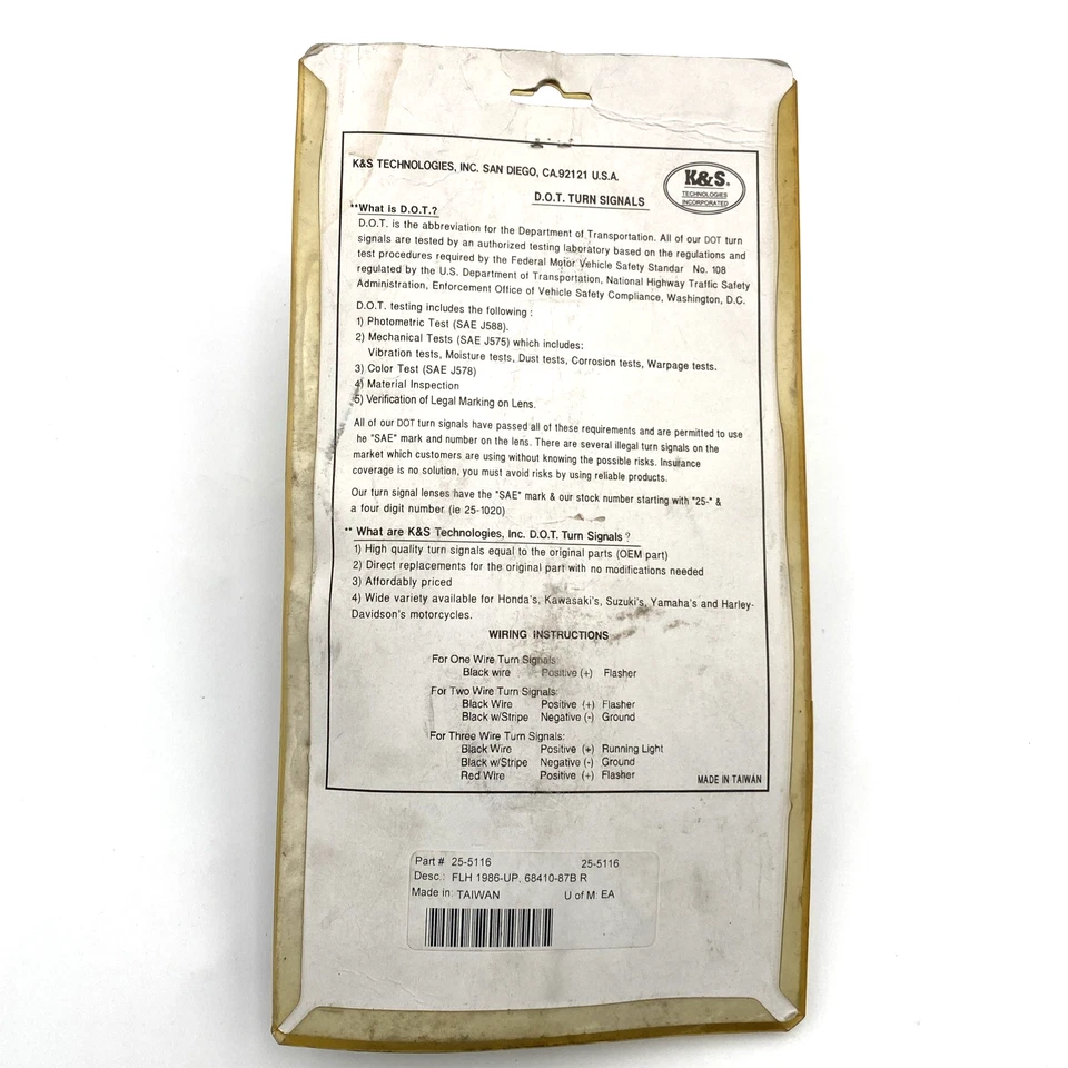 K&S 74-23 Harley Touring cromo plano trasero ámbar intermitente OE# 68404-85 Foto 3 de 4