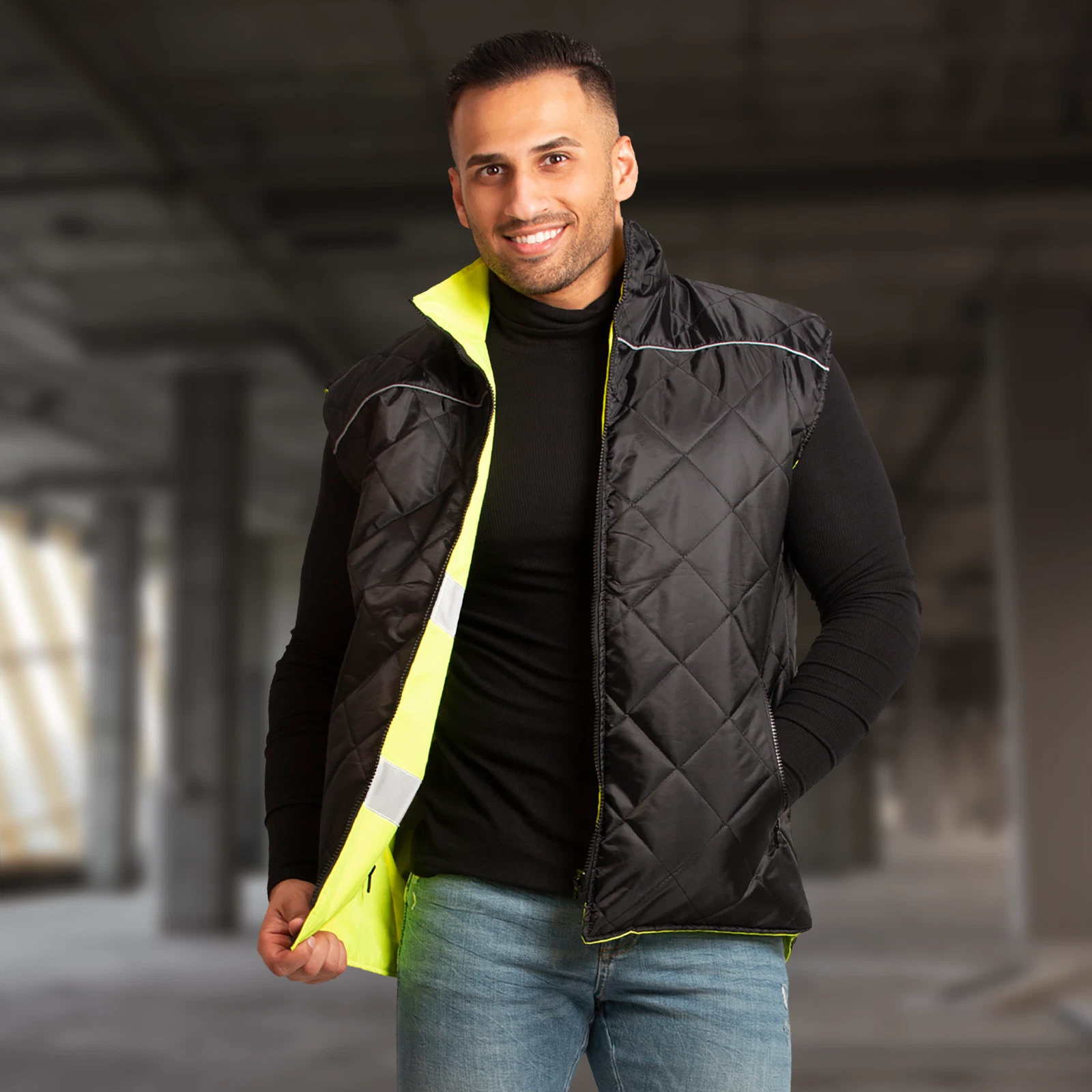 Hi Vis Visibility Reversible Bodywarmer Safety JORESTECH Vest - product detail image 9