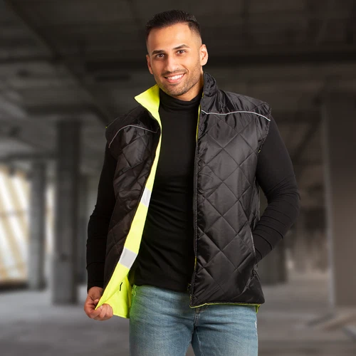 Hi Vis Visibility Reversible Bodywarmer Safety JORESTECH Vest image 9