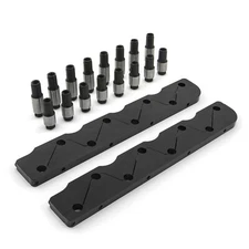 Chevy BBC 454 Rocker Stud Girdle Kit Black With 7/16" Polylock Nuts