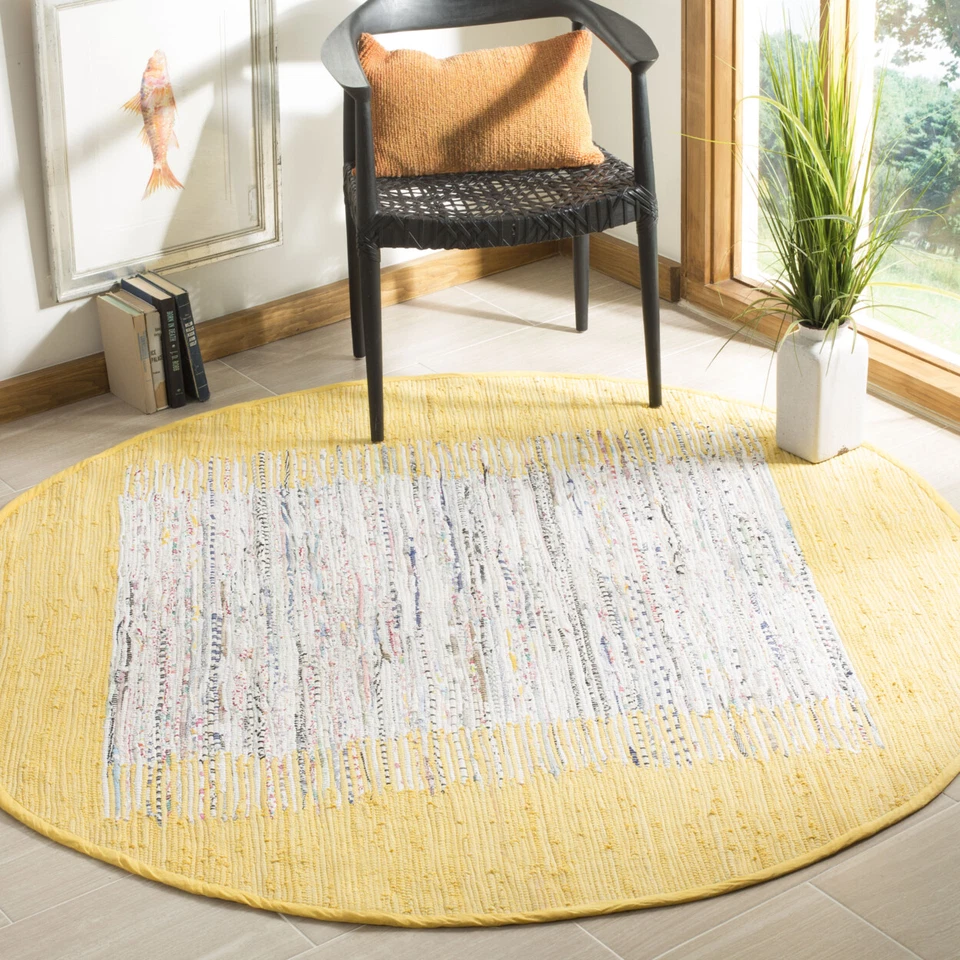 SAFAVIEH Montauk MTK711Q Handwoven Ivory / Yellow Rug - Image 2 of 4
