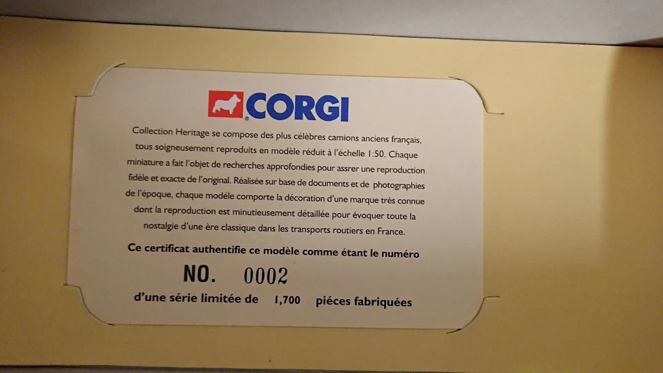 Corgi 74202 Citroen Type 55 & Low Loader CALBERSON Ltd Edition No. 0002 of 1700 - Image 2 of 3