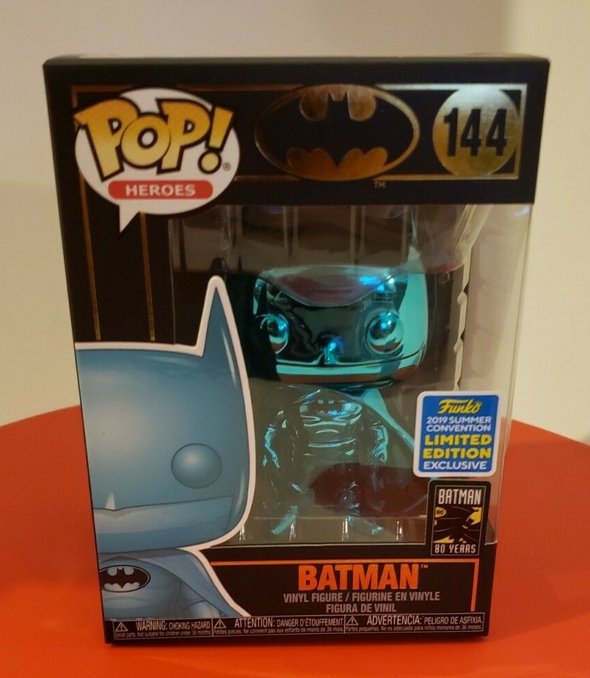 Funko Pop! Heroes #144 Batman Teal Chrome 2019 Summer Convention