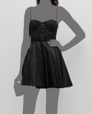 Alice + Olivia Women's Black Adara Spaghetti-Strap Bustier Mini Dress Size 6