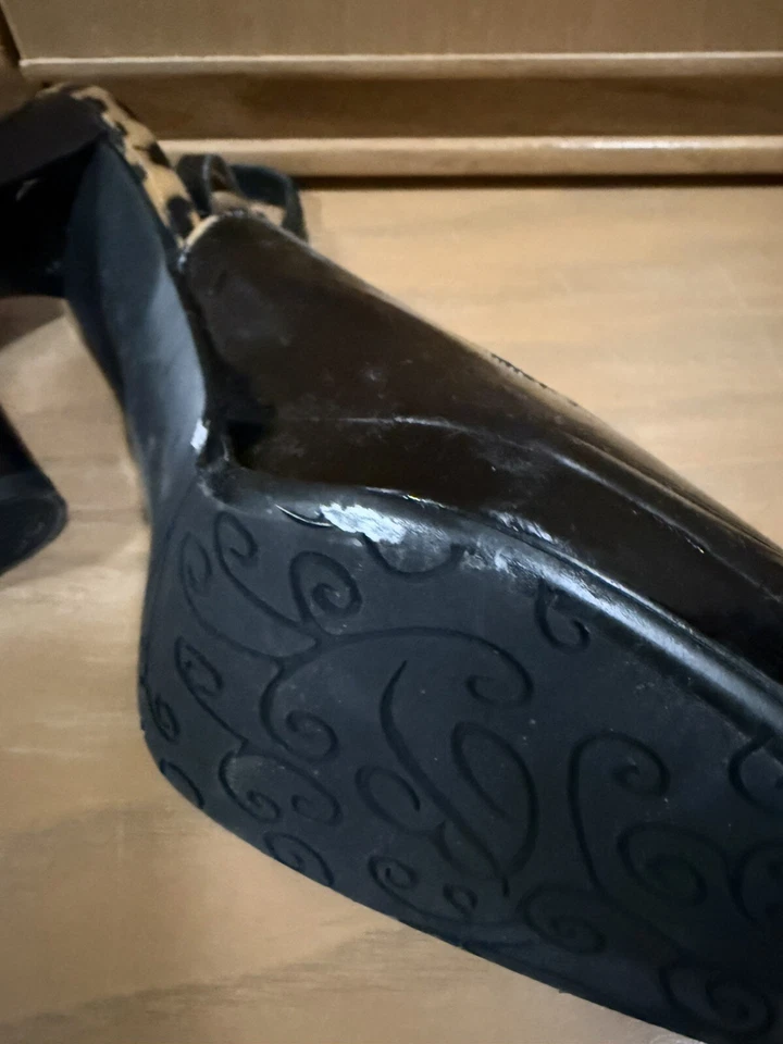 Brighton Babs Slingback Pumps Women’s Size 9 Black /Brown Leopard Print - Image 2 of 4