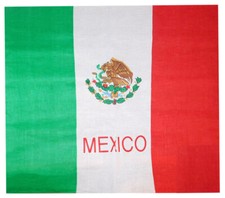 Mexico Country "MEXICO" Letters 22"x22" Cotton Bandanna Face Mask Handkercheif