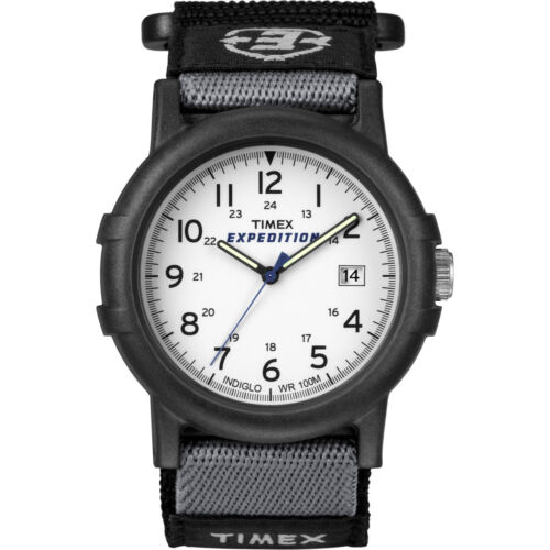 Timex T49713, Men's "Expedition Camper" Black Wrapstrap Watch, Indiglo, Date - Picture 1 of 2