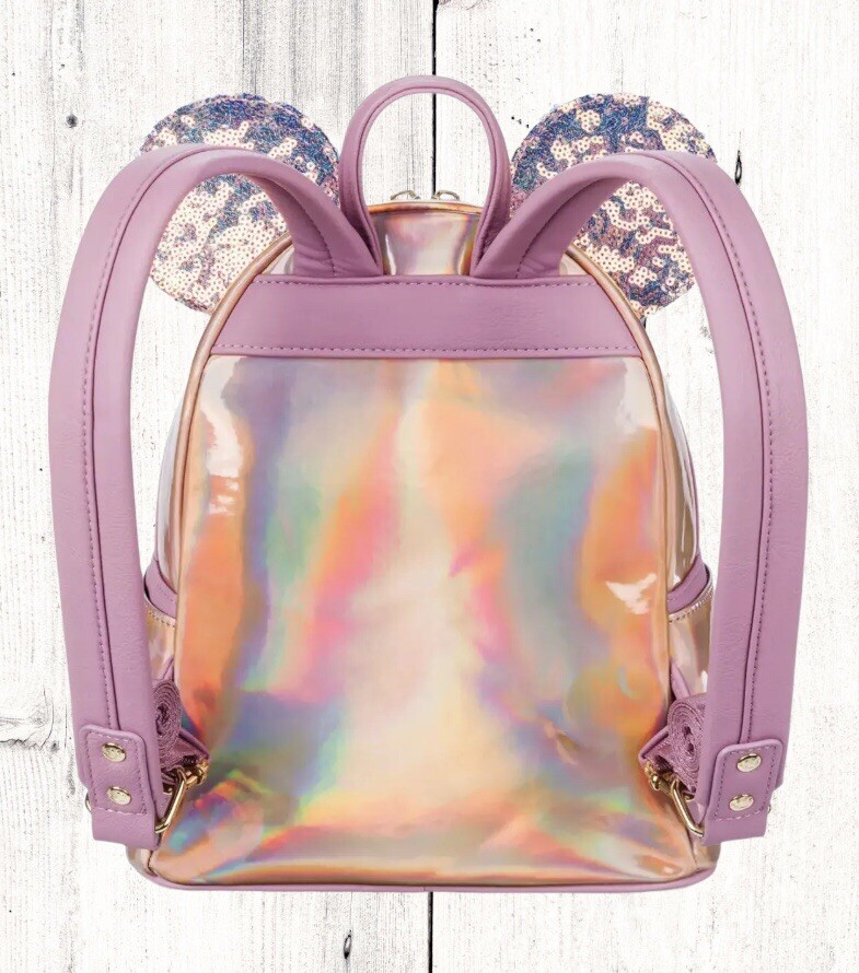 Disney Parks EARidescent Pink Loungefly 50th Anniversary Backpack NWT Disney Parks 50th Anniversary EARidescent Iridescent  main image 4