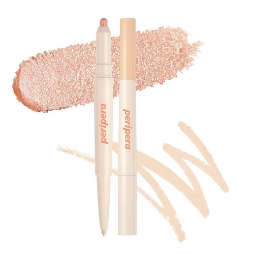 PERIPERA Sugar Twinkle Duo Eye Stick Shimmer Concealer Sunday Coral