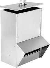 NEW Galvanized Chicken Feeder,Outdoor Poultry Feeder with Weatherproof Lid