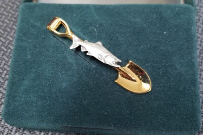 NOS Men's ANSON Fish Shovel Tie Clip Made in the USA w/ Box | eBay