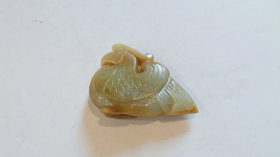  Amuleto chino tallado a mano Jade Phoenix (#2) Foto 2 de 4