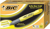Bic Brite Liner Grip Highlighter, Tank, Chisel Tip, Yellow, 12-count, New, Free on sale Bic Brite Liner Grip Highlighter, Tank, Chisel Tip, Yellow, 12-count, New, Free on sale