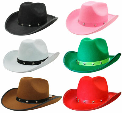 24 X NIETEN COWBOYHÜTE WILD WEST TRAMPAS WESTERN COWGIRL KOSTÜM RESTPOSTEN