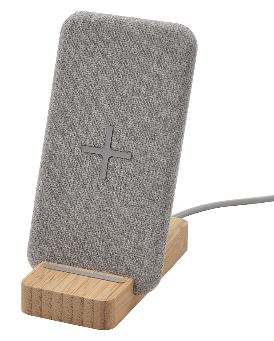 IKEA NORDMARKE Wireless Charger, Charging Pad Bamboo And Textile