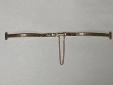 Vtg GT Brite Wristwatch Band Ladies All Watches #B-95 Adjustable Stretch W/Chain