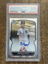 PSA 10 Brandon Mayea 2023 Bowman 1st Chrome Auto Base Gem Mint