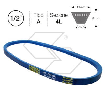 Cinghia Trasmissione Con Rinforzi In Kevlar A48 | 4L500 | 1/2&Prime; X