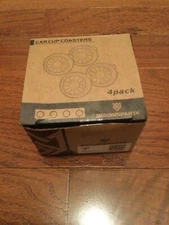 Seven Sparta Car cup coasters, 4 pack, black, new in box