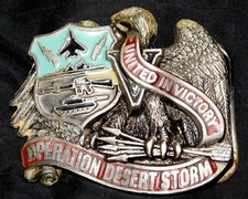 Operation Desert Storm Military Gulf War Patriotic Vintage Belt Buckle