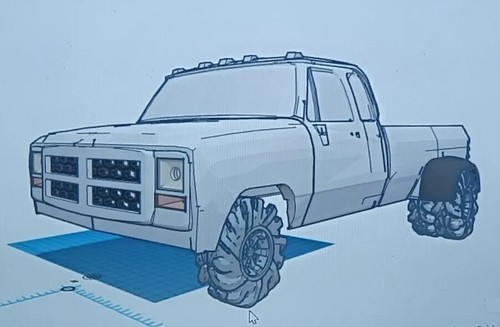 AXIAL SCX10 1/10 305mmWB DODGE RAM D350 DIY FIRST GEN EXT CAB DUALLY TRUCK BODY - Picture 2 of 24
