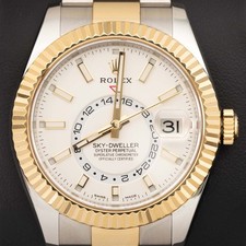 Rolex Sky-Dweller 326933 Watch 42mm White Dial Oyster Two-Tone I BOX & PAPER