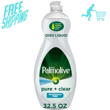 Palmolive Ultra Dishwashing Liquid Dish Soap, Pure + Clear Fragrance Free - 32.5
