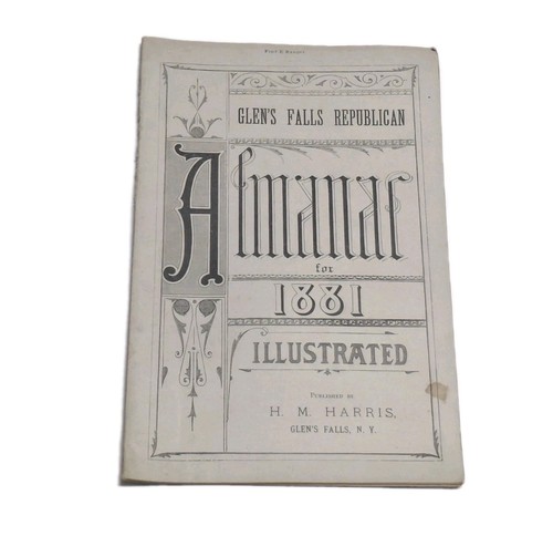 Glenn Falls Republican Almanac For 1881 Illustrated Booklet H.M. Harris New York