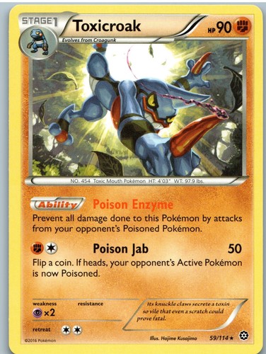 Toxicroak 59/114 Rare Steam Siege Pokemon Near Mint