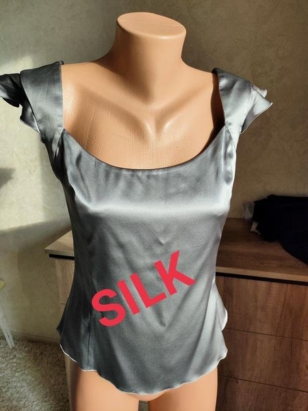 Women Emporio Armani Shirt Grey Silk 36 / S / 44