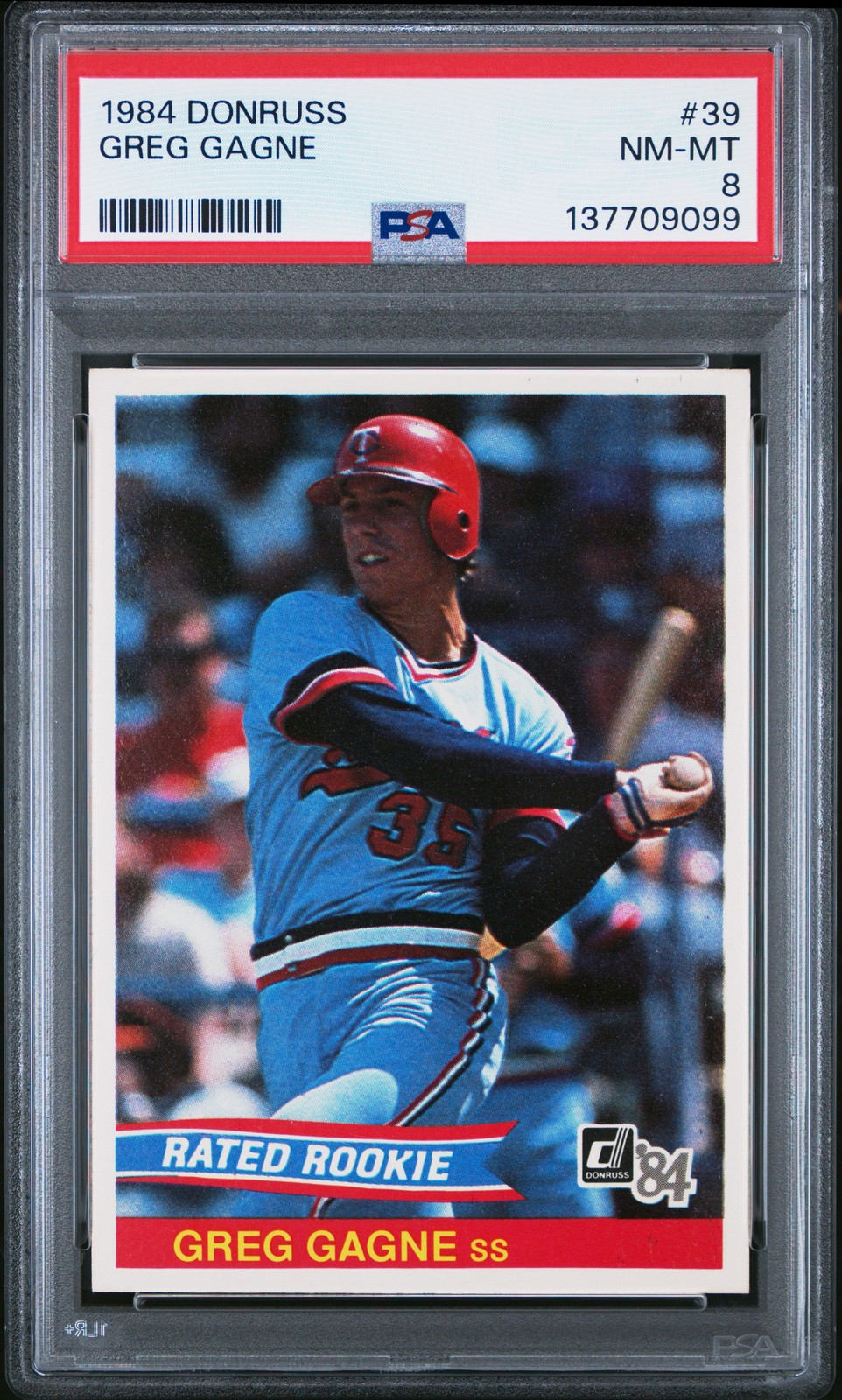 1984 DONRUSS #39 GREG GAGNE PSA 8
