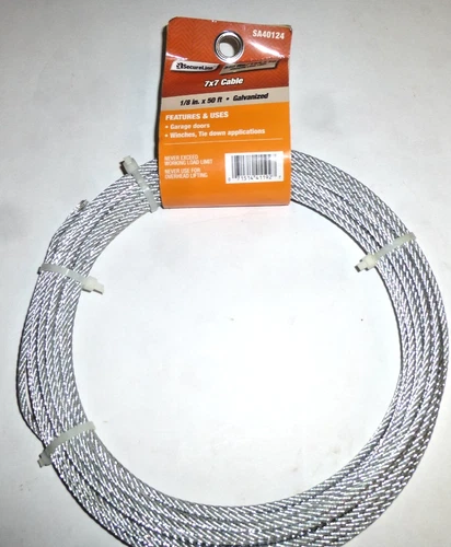 SecureLine SA40124 1/8 inch x 50 feet Galvanized wire New for garage doors winch