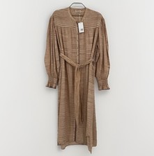 Ulla Johnson 100% Cotton Fiora Striped Midi Shirt Dress with Belt size 6