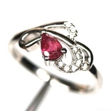 Handmade 925 Sterling Silver Pink Tourmaline Cubic Zirconia Ring Size 7.5