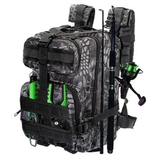 Lightweight Fishing Tackle Backpack Professional Water-Resistant All-in Black