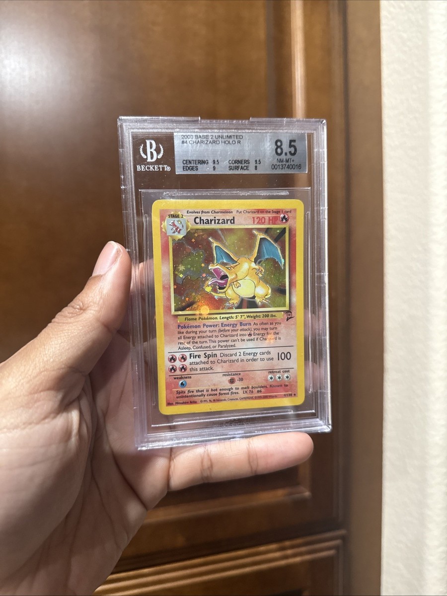 Pokemon 2000 Charizard Base Set 2 Holo Rare #4 BGS 8.5 NM-MINT+