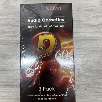 DIGITNOW Dictating Blank Cassette Tapes Audio Cassettes - Low Noise High 3pk