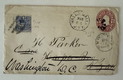 1860s Walla Walla Washington Territory DC New York Redirect Postal Cover 6c