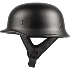 Highway 21 9mm German Beanie Half Helmet | Matte Black | DOT Certified