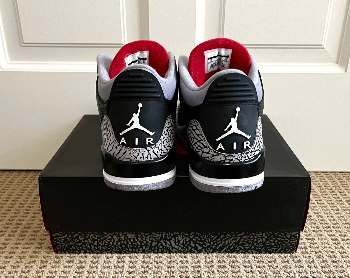 NEW Size 12 Nike Air Jordan 3 Retro Black Cement (2011) - 136064