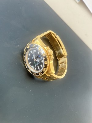 Rolex GMT-Master II 116718LN Gold Oyster Bracelet with Black Bezel