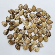 50pcs 10x14mm Natural Picture Stone Teardrop CAB CABOCHON DIY Jewelry Making
