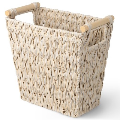 Wicker Trash Can, Waste Basket for Bathroom, Waterproof Bathroom Garbage Can,...