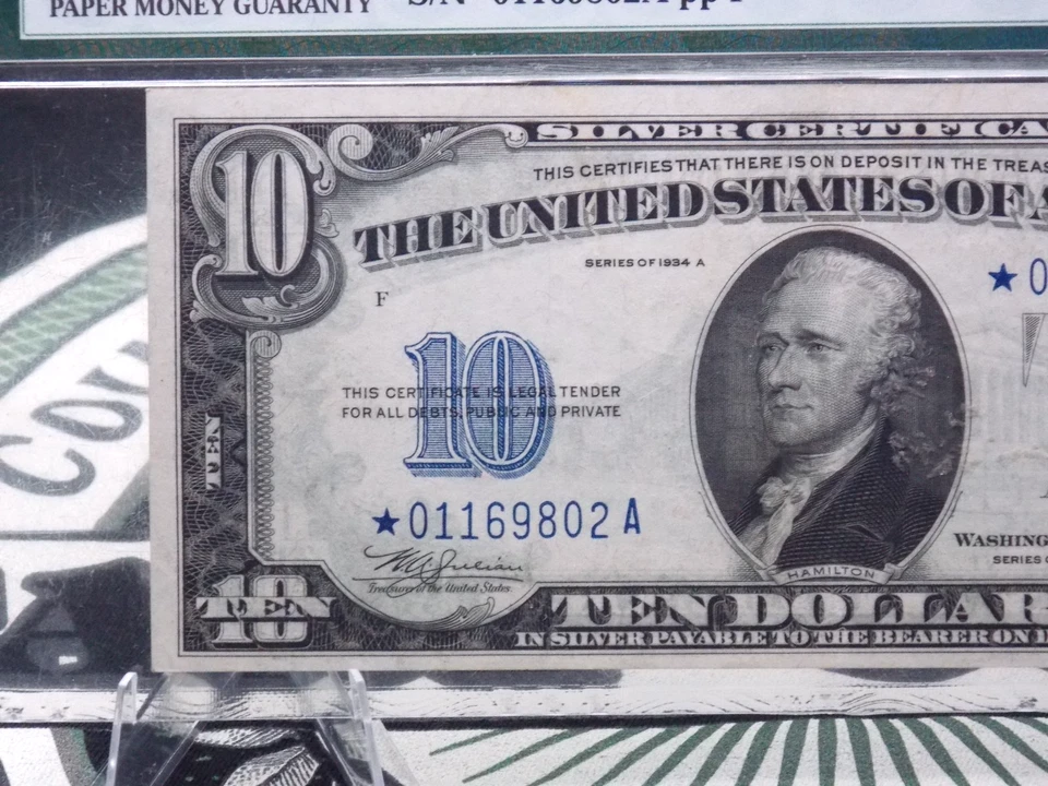 1934A $10 WWII Emergency *N. AFRICA* Silver Certificate Fr#2309⭐ PMG AU55 EPQ - Image 2 of 4